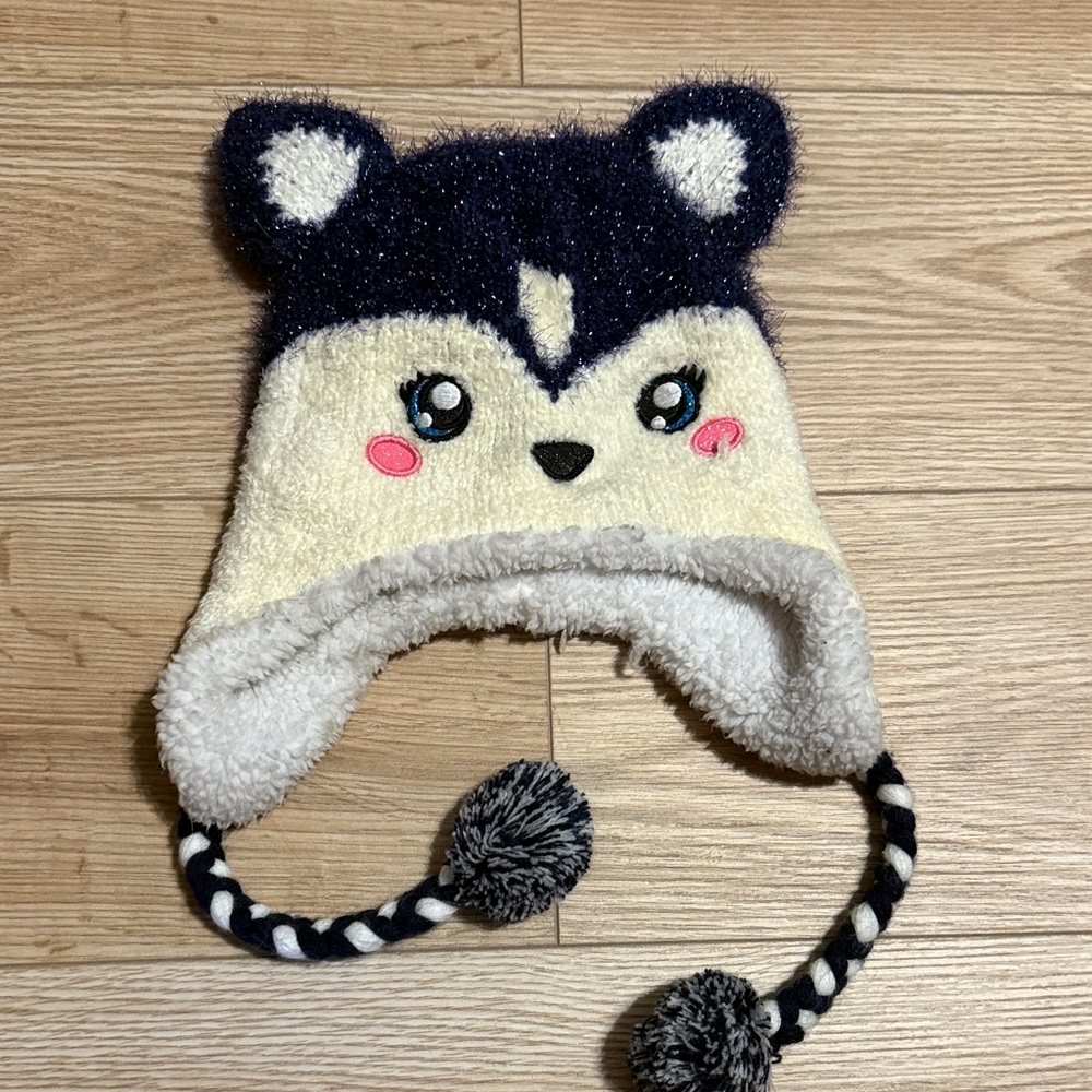 Cute Animal Knit Hat with ears and braids